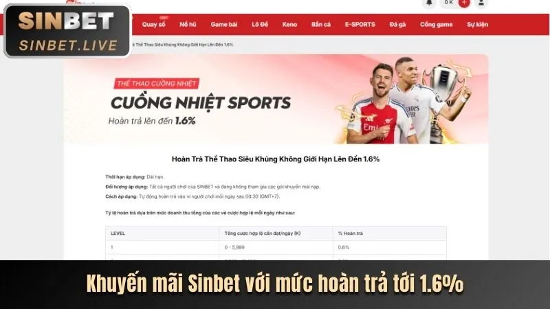 Hoàn trả cược thể thao hàng ngày